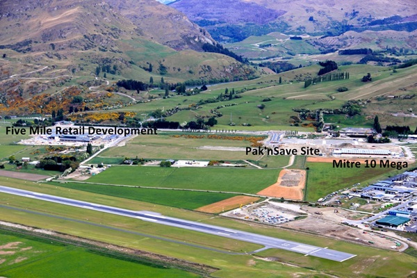 aerial view of Frankton Flats retail development, November 2015