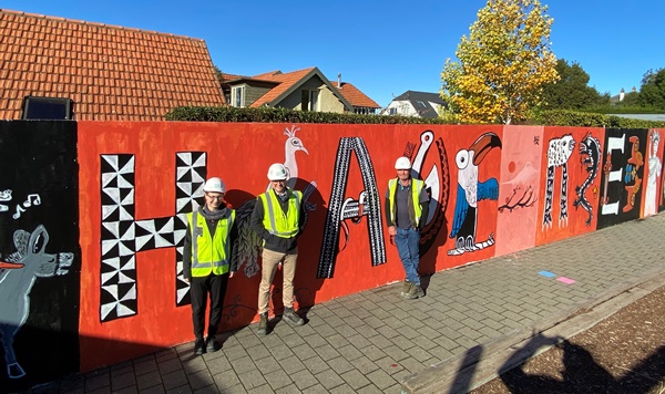 Haere Mai mural at Kaikorai Primary School - Naylor Love