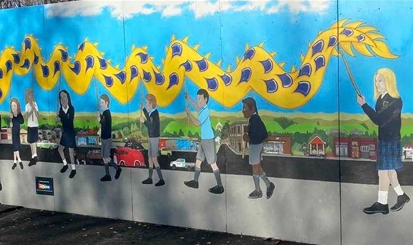 Mural at Lawrence Area School - Naylor Love
