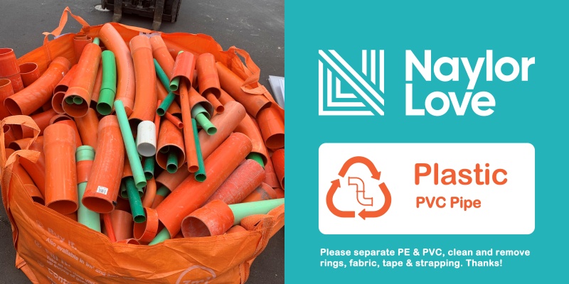 PVC pipe recycling bag and sign