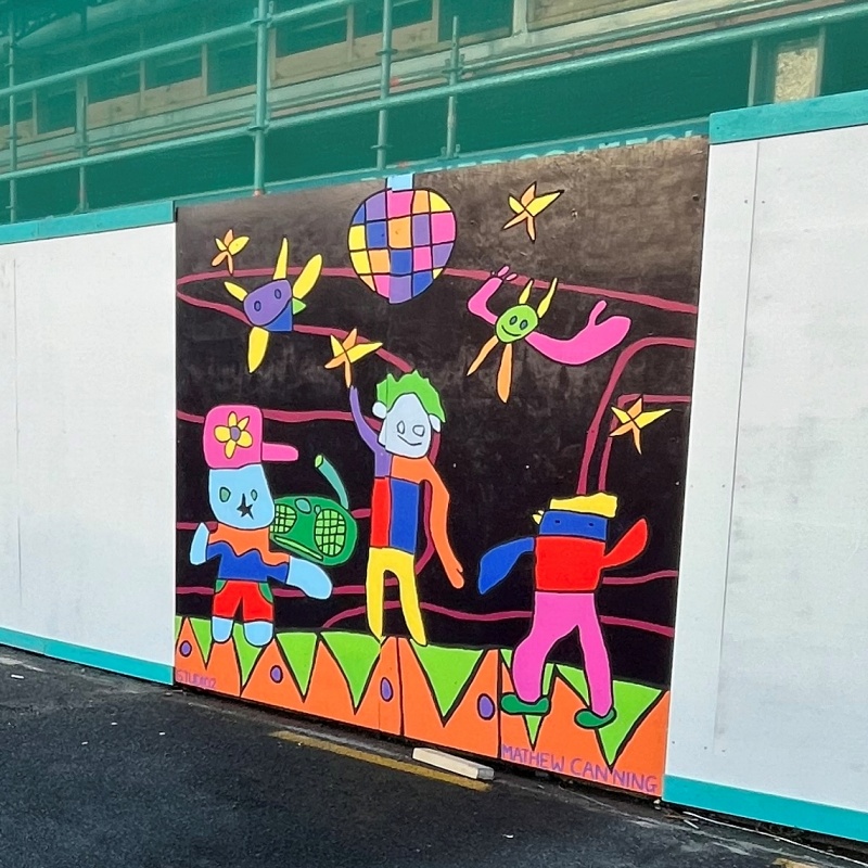 South Dunedin Library base build mural (1)